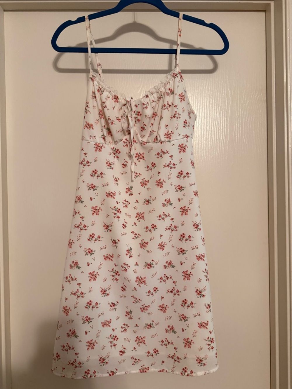 Floral Lace-Trim Mini Dress
